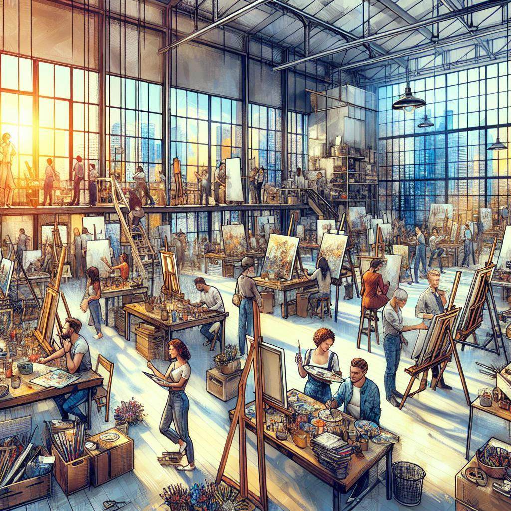 Aufstrebende Künstlerinnen und Künstler aus lokalen Ateliers